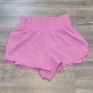 90 Degree By Reflex High Waist Pink Shorts